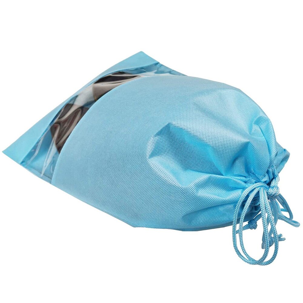 Conjunto de 5 não-tecido 19.7 "x 19.7" drawstring saco de cobertura de poeira com janela visual para bolsas bolsas sapatos