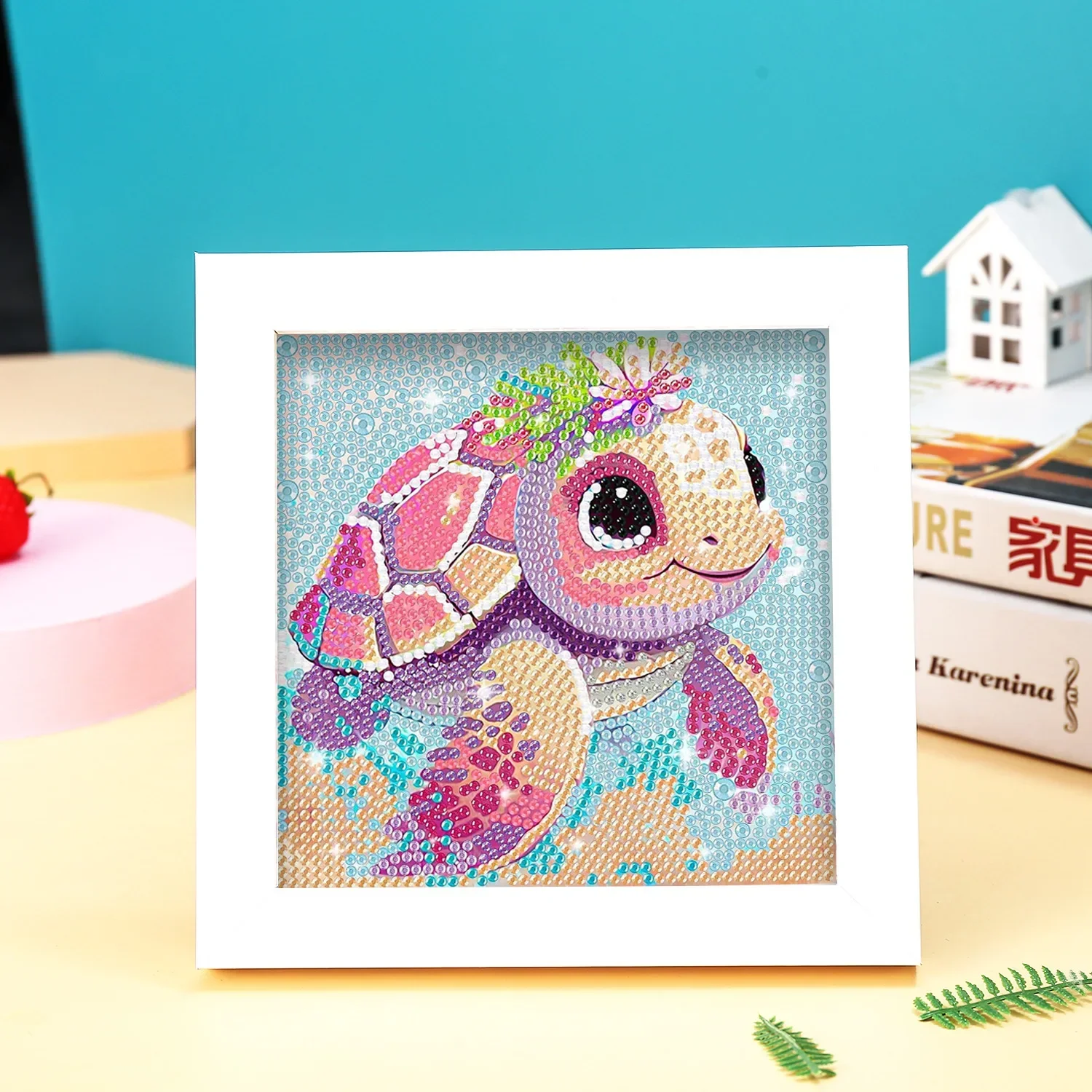 DIY Cartoon Animal Diamond Paintings Children Diamond Stickers Irregular Diamond Stickers Birthday Decoration: 65*85cm / Pink