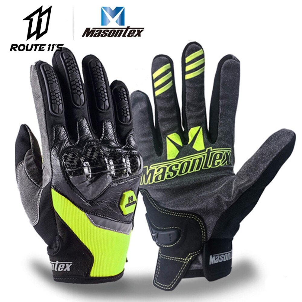Masontex Moto-Cross Handschuh Kohlenstoff Fiber Motorrad Handschuhe Voll Finger Moto Touchscreen Guantes Moto Atmungsaktive Motorrad Handschuhe