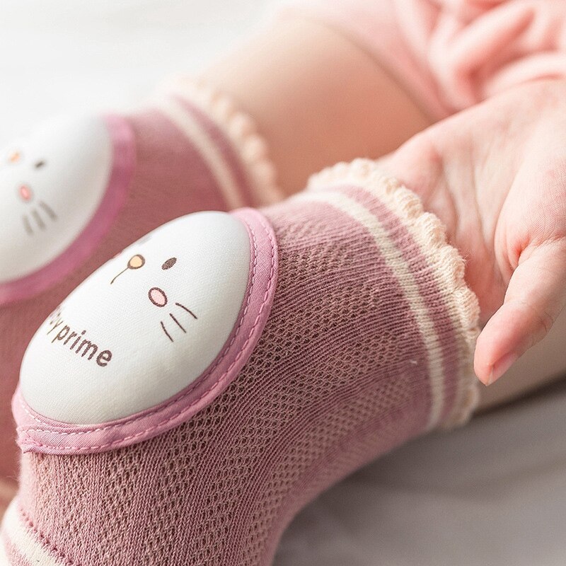 2 par babyknæpuder til kravle søde åndbare justerbare elastiske babyknæpuder knæalbuebeskyttere kravlesikkerhedsbeskytter