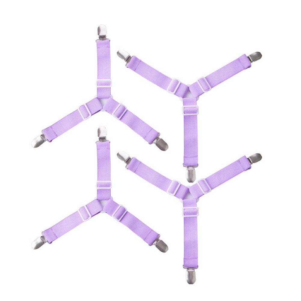 4 unids/set elástico cama pinzas para hojas ajustable pesado pinzas correas de la Liga: Morado