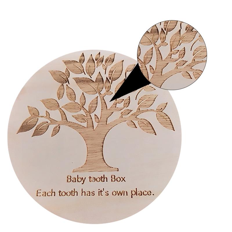 Houten Baby Kids Tand Opbergdoos Engels/Spaans/Frans/Russisch/Italiaans Tanden Navelstreng Lanugo Organizer Herinneringen besparen