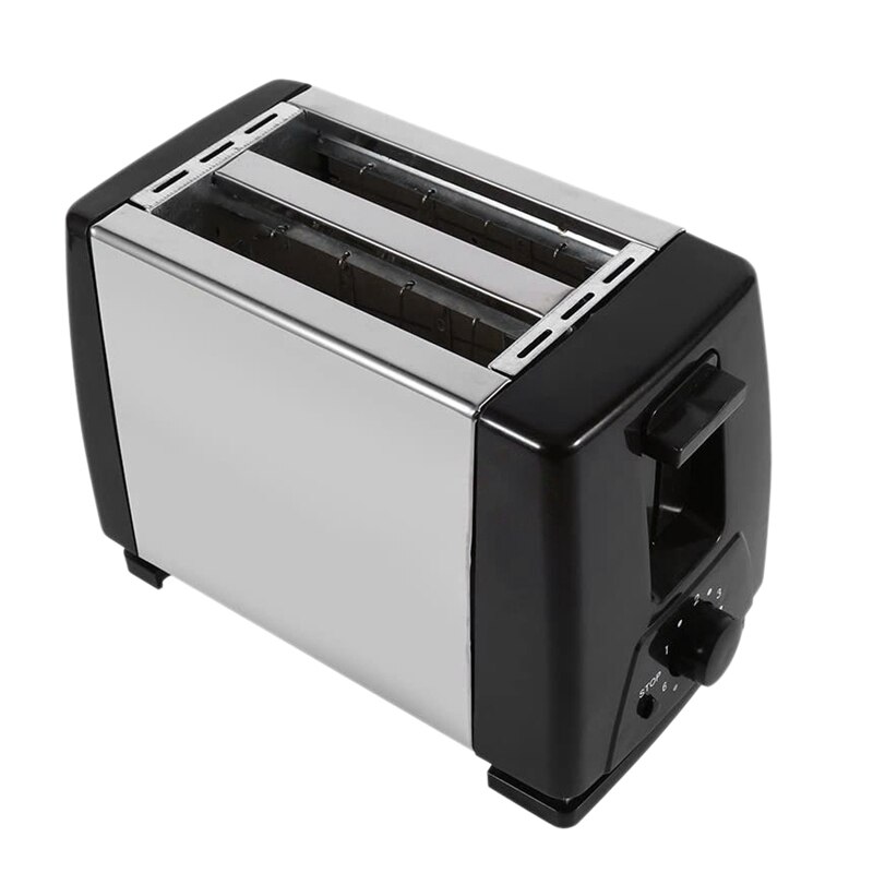Toaster 2 Slice Stainles Steel Bread Extra Wide Slot Compact Toasters,Electrical Small Bread Machine for Waffles: Black silver