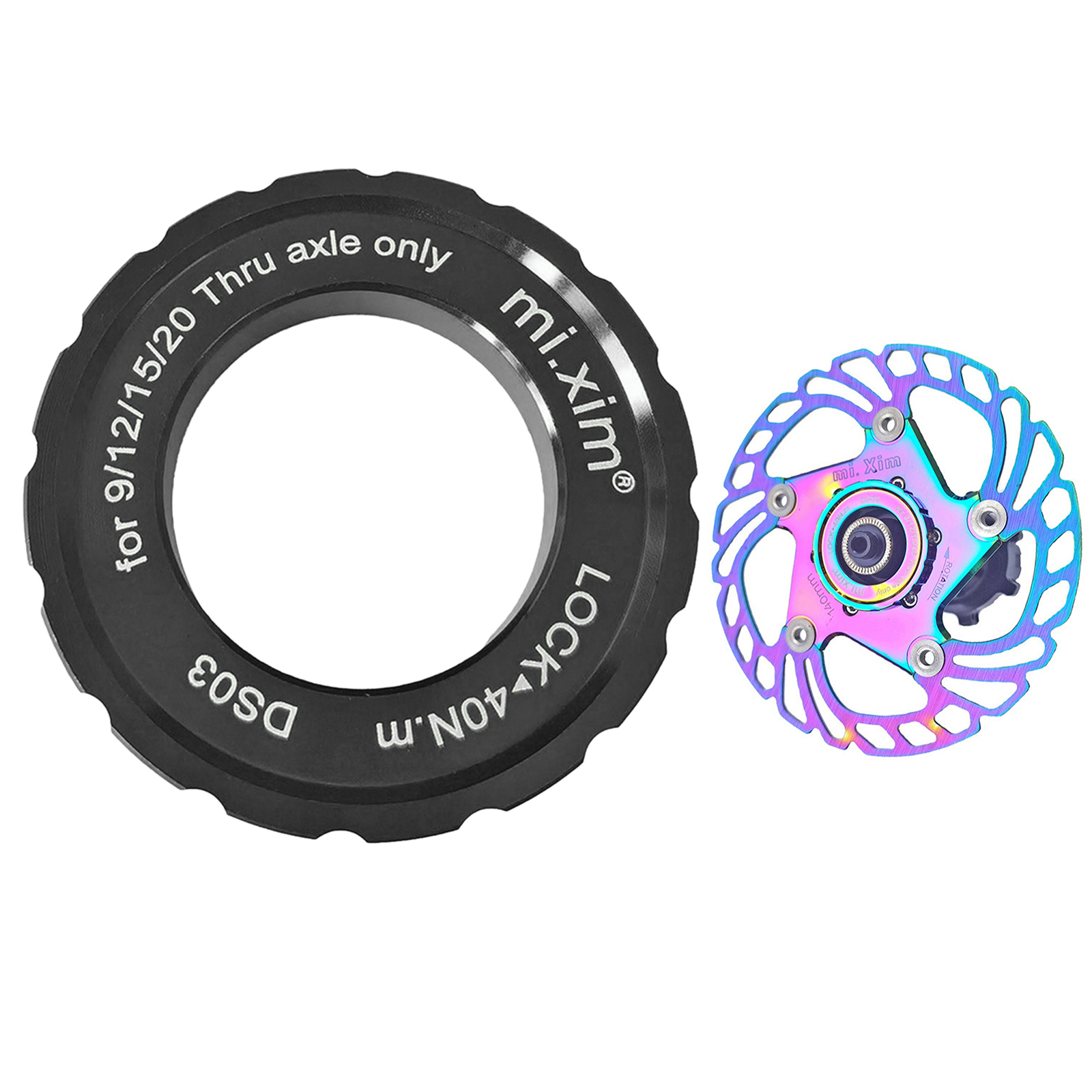 Bike Centerlock Schijfrem Om 6 Bolt Lockring Vat As Lock Schroef Cover Ring Adapter Shaft Rvs: Black