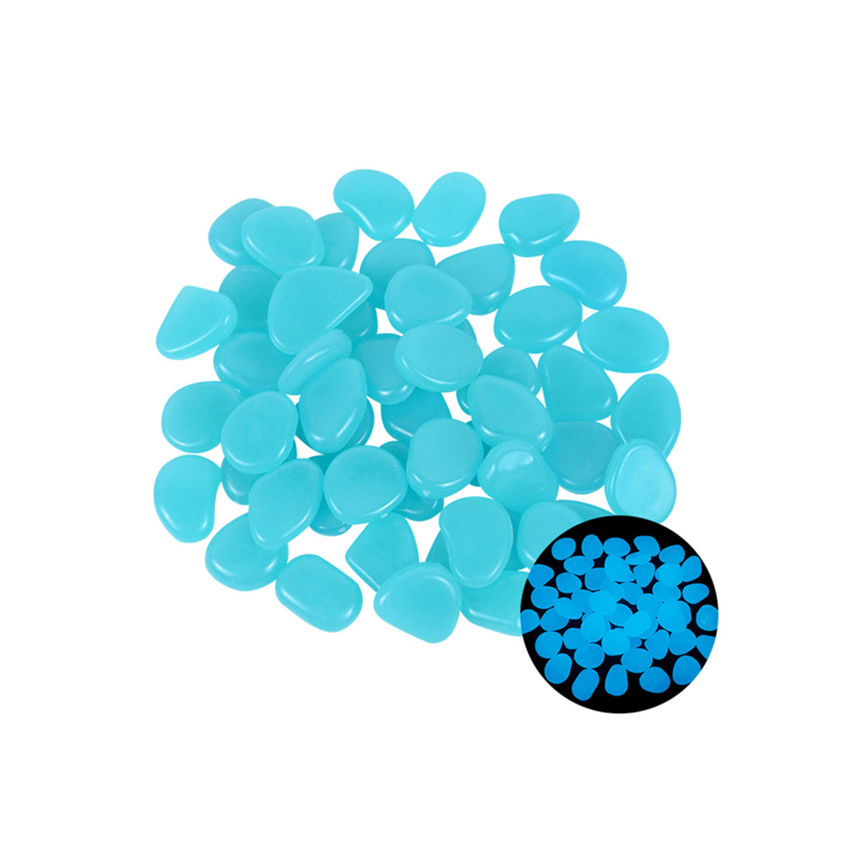50/100 Uds. De guijarros de jardín, decoración brillante, piedras luminosas, acuario, grava, arena, patio colorido, acera, pecera, suministros para macetas: M / Castaño