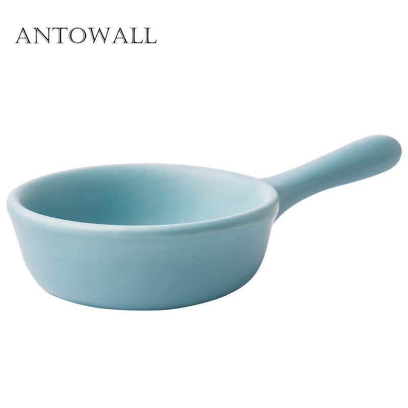 ANTOWALL Solid Ceramic soy sauce dish ketchup mustard jam single handle small dish home restaurant fun colorful snack saucer