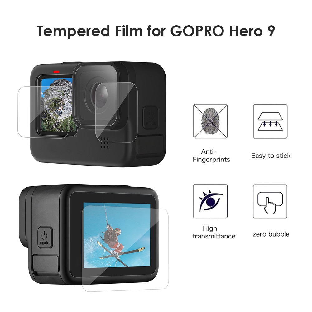 ALLOYSEED PET Film Front Rear Screen Lens Protector Set For GoPro Hero 9 Hero9 Action Camera Accessories