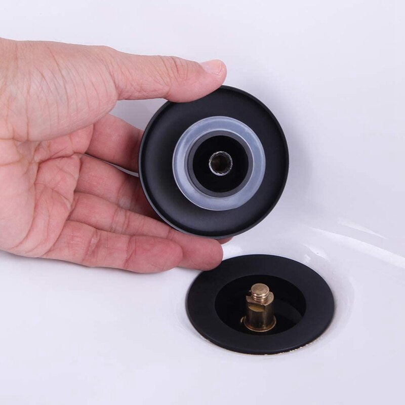 Matte Black Bathroom Basin Drain Brass Sink Waste Black Popup Bath Sink Drain Kit Without Overflow Hole