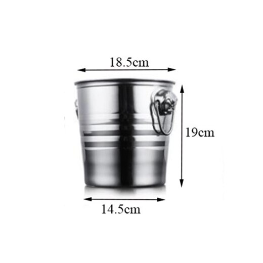 Stainless Steel Silver Ice Bucket Thick Ice Holder Container for Party Champagne Wine Barrel Bar Tools: Style-1 S