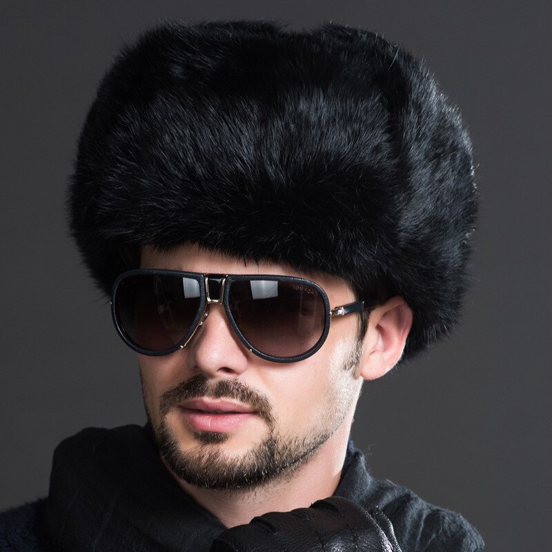 1PC Men Winter Faux Fur Warm Hat Russian Guard Hat with Earflap