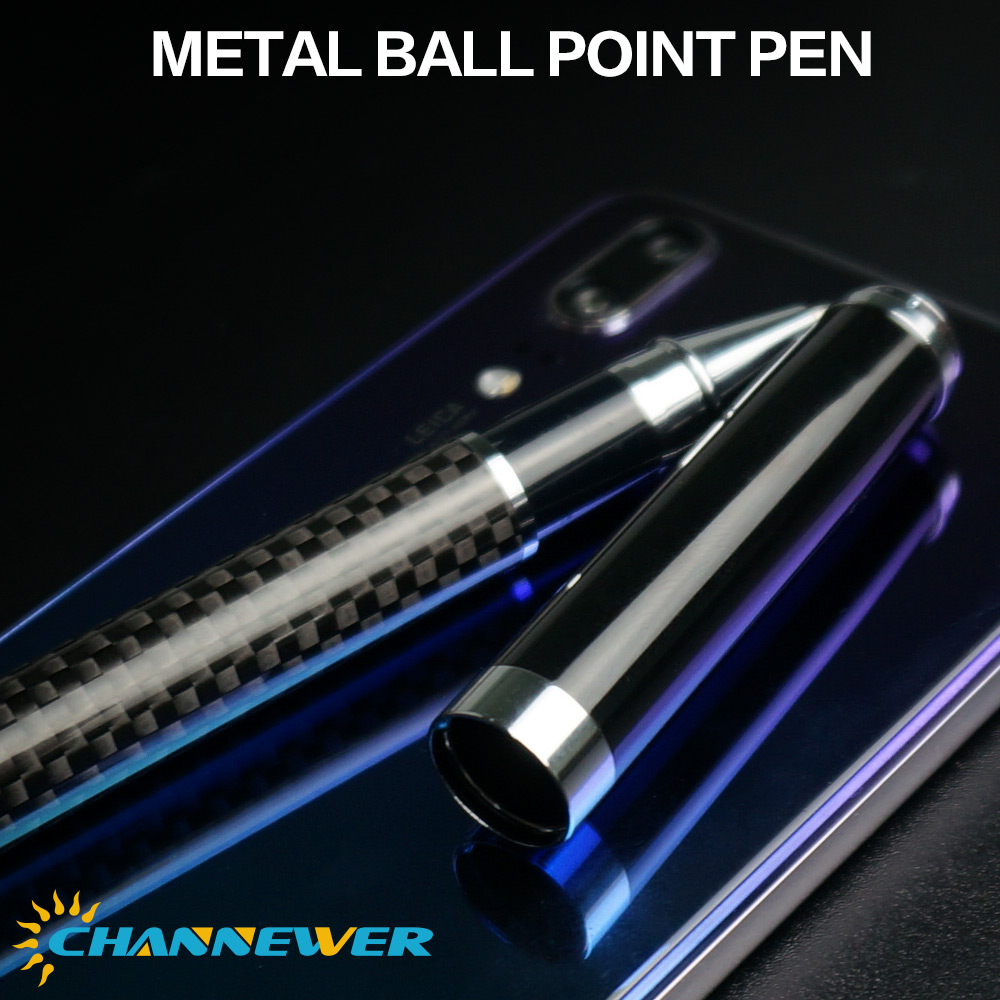 STONEGO stylo Signature en Fiber de carbone, stylos à encre Gel en métal de supérieure Micro Point 0.5mm stylo à bille d'écriture lisse à encre noire