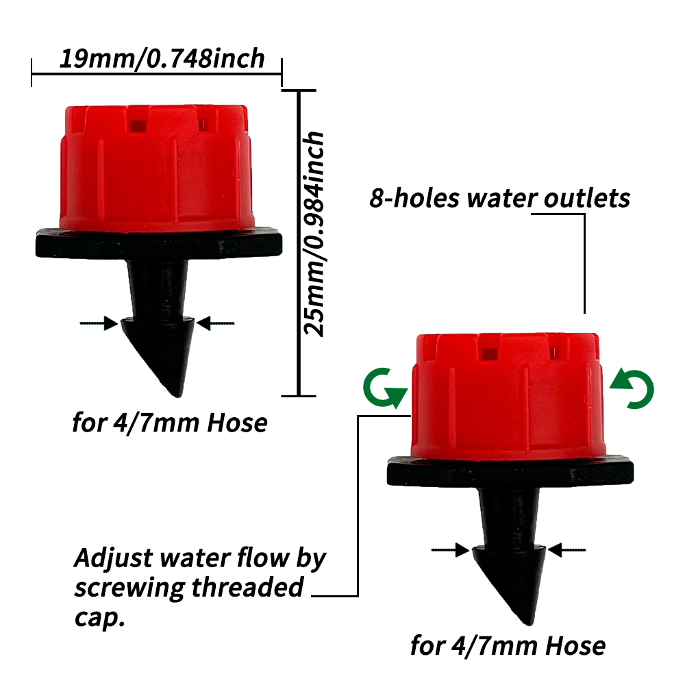 Kit de riego por goteo para jardín, boquillas de sistema de riego automático para tierras de cultivo, bonsái, plantas, flores, verduras, invernadero, 1/4 pulgadas, 10-30M