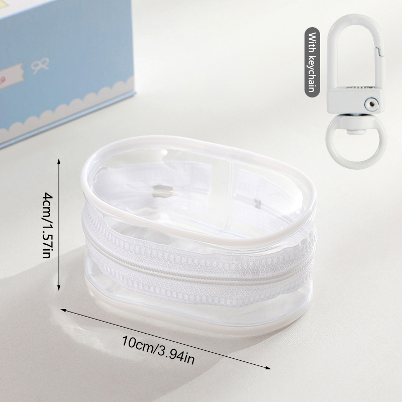 Jewelry Organizer Transparent Storage Box Headphone Pouch Coin Purse Cute Doll Bag Dustproof Case With Keychain
