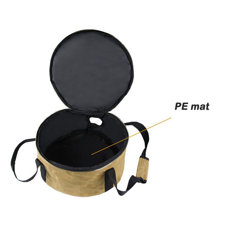 36X36X18Cm Outdoor Pot Opbergtas Portable Waterdichte Canvas Wearable Rits Handvat Met Gaten Camping Picknick nederlandse Pot Zak