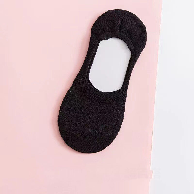 5 Pairs Spring Summer Women Socks Solid Color Wild Shallow Mouth Felmen Girls Female Invisible No Show Slipper Socks: A