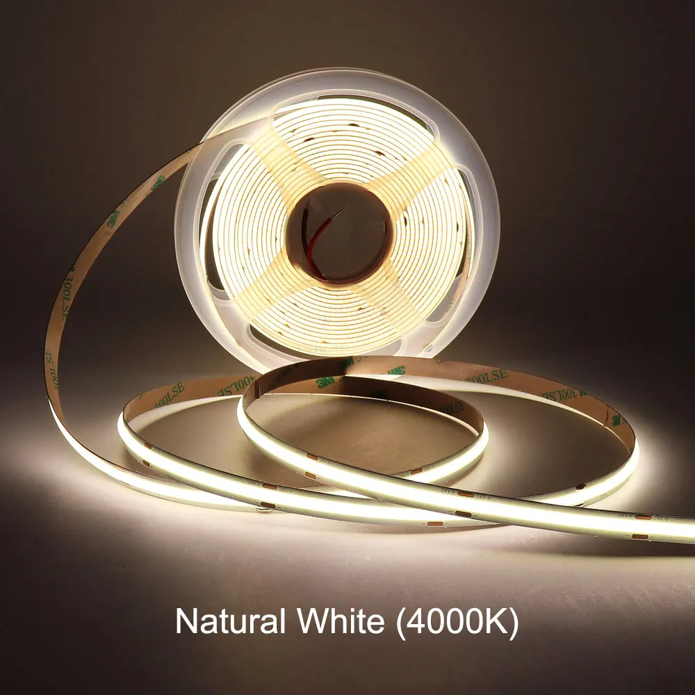 5m 10m LED-Streifen 12V 24V Cob LED-Licht leiste flexibles Band LED-Licht dimmbar Raum dekor LED-Band 2700k 3000k 4000k 6000k 8mm: Rot / Emittierende Color3 / 21-30W