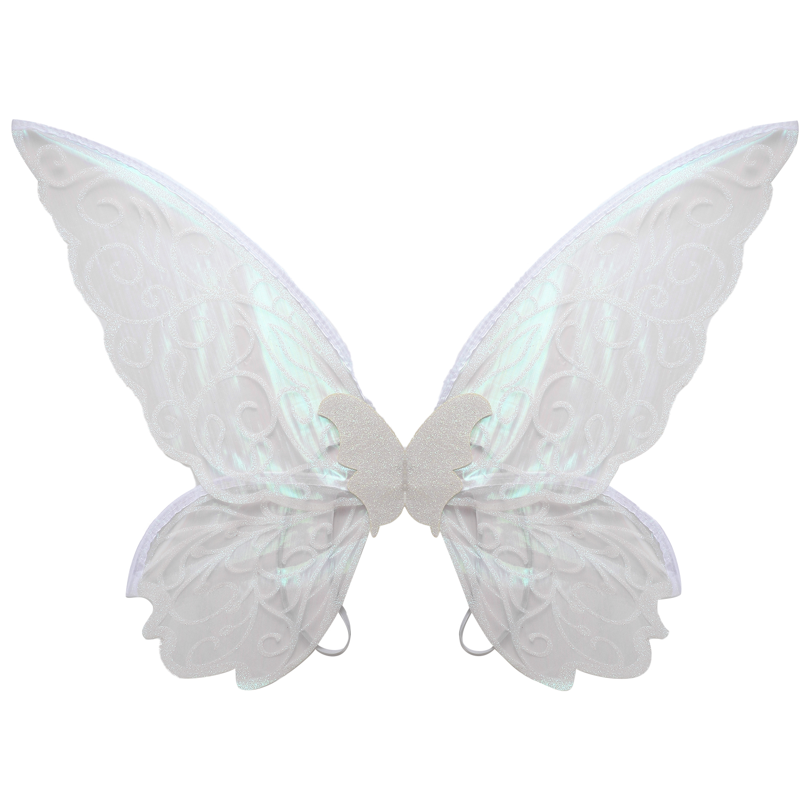 Feenflügel Kostüm Elf Engelsflügel Frauen Mädchen Prinzessin Cosplay Schmetterling Halloween Karneval Festival Performance Requisiten Dress Up: WHITE