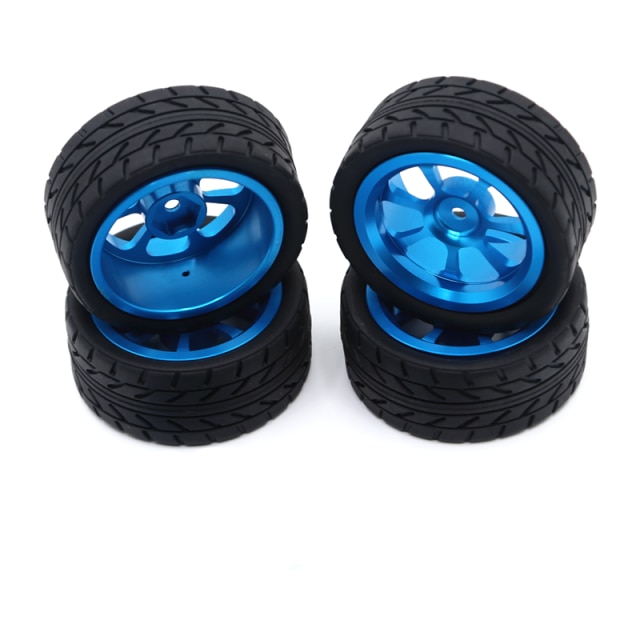 Für Wltoys 144001 A959 A959-B 124019 124018 RC Auto Teile 65mm Metall Felge + hoch Griff gummi Reifen Reifen: Blau