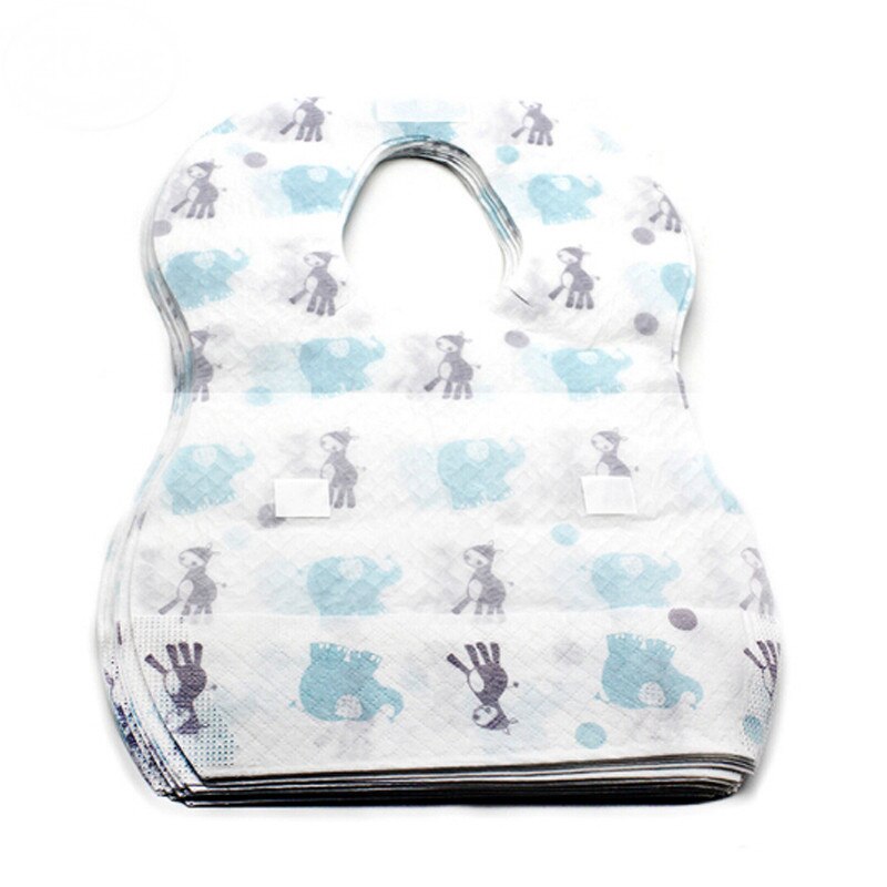Waterproof Non-Woven Fabric Disposable Bibs Eating Saliva Paper Bibs For Babies 10pcs