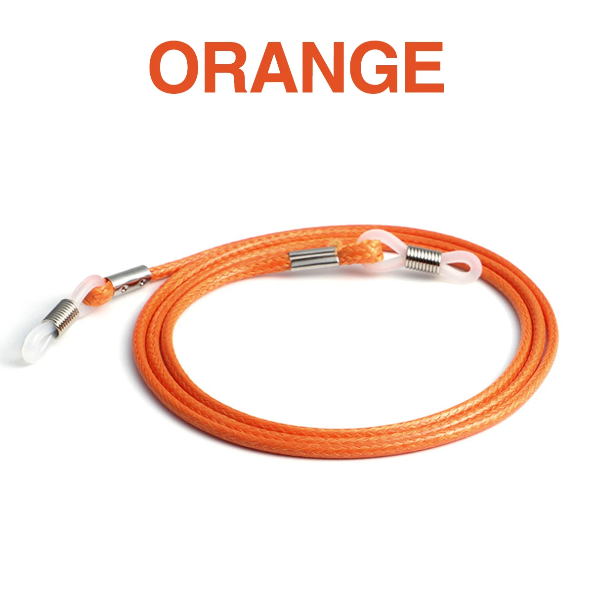 Solid Braided Glasses Strap Neck Cord Adjustable Sunglasses Eye Glasses Chain Rope Lanyard Holder Anti Slip Eyewear Accessory: Orange