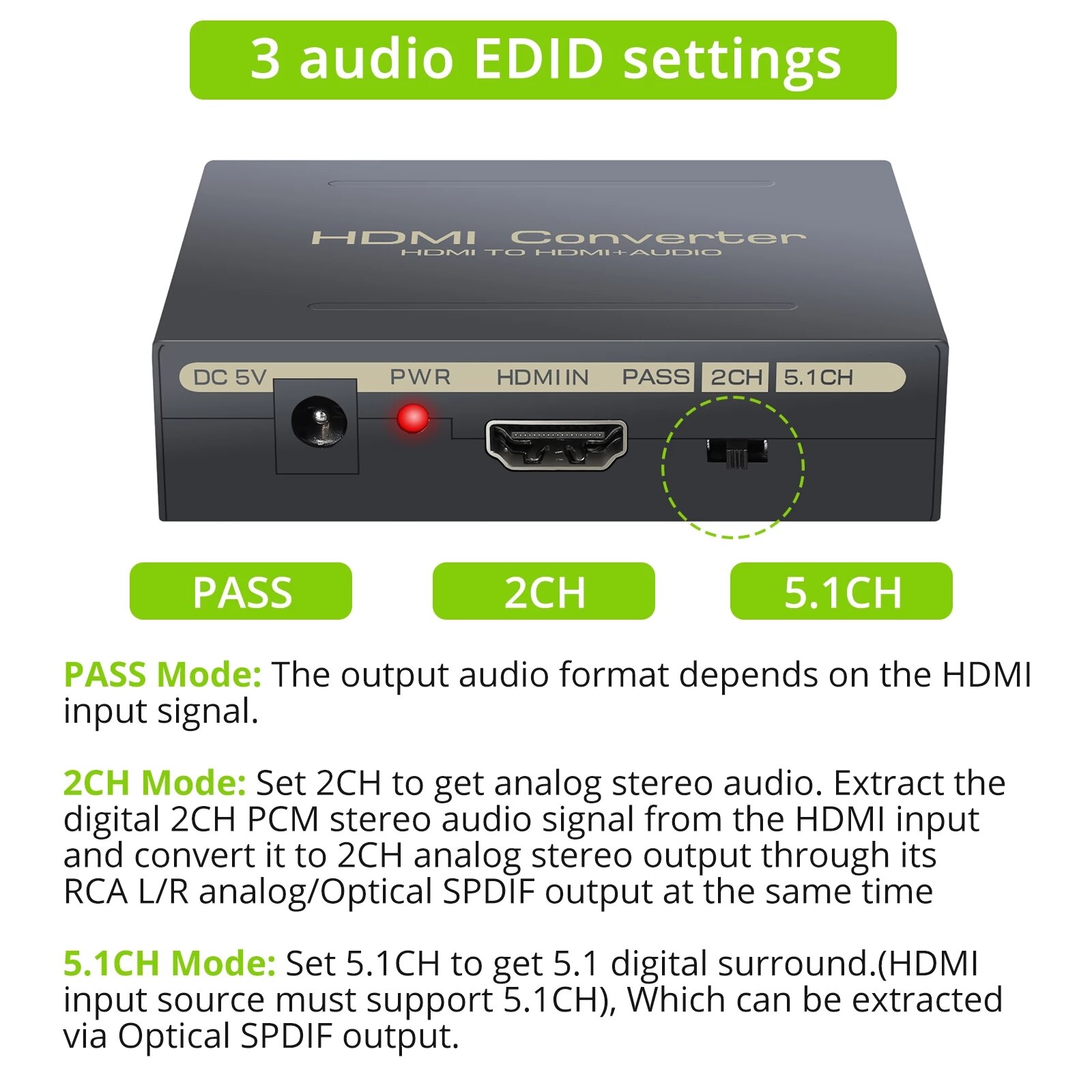 Hdmi-kompatibel til optisk toslink spdif r/l rca analog videoadapter splitter hdmi til hdmi-kompatibel lydekstraktor
