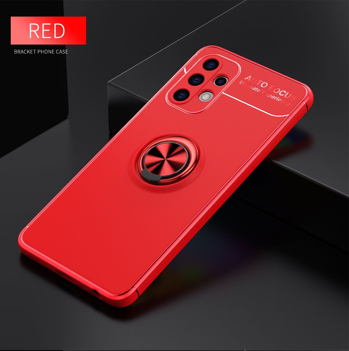 Skrzynka dla Galaxy A32 5G SM-A326B palec metalowy pierścień uchwyt miękka TPU odporna na wstrząsy pokrywa dla Samsung Galaxy A32 4G SM-A325F: for Galaxy A32 4G / Red