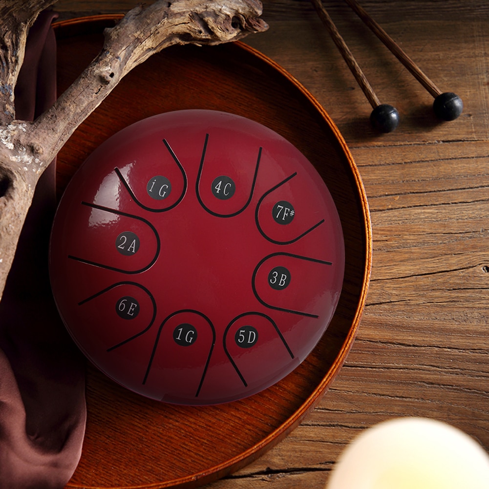 Hand Pan Tank Drum Notes Drum Musical Enjoyable Steel Tongue 6 inch 8 Tune Instrument Supplies for Children Beginner