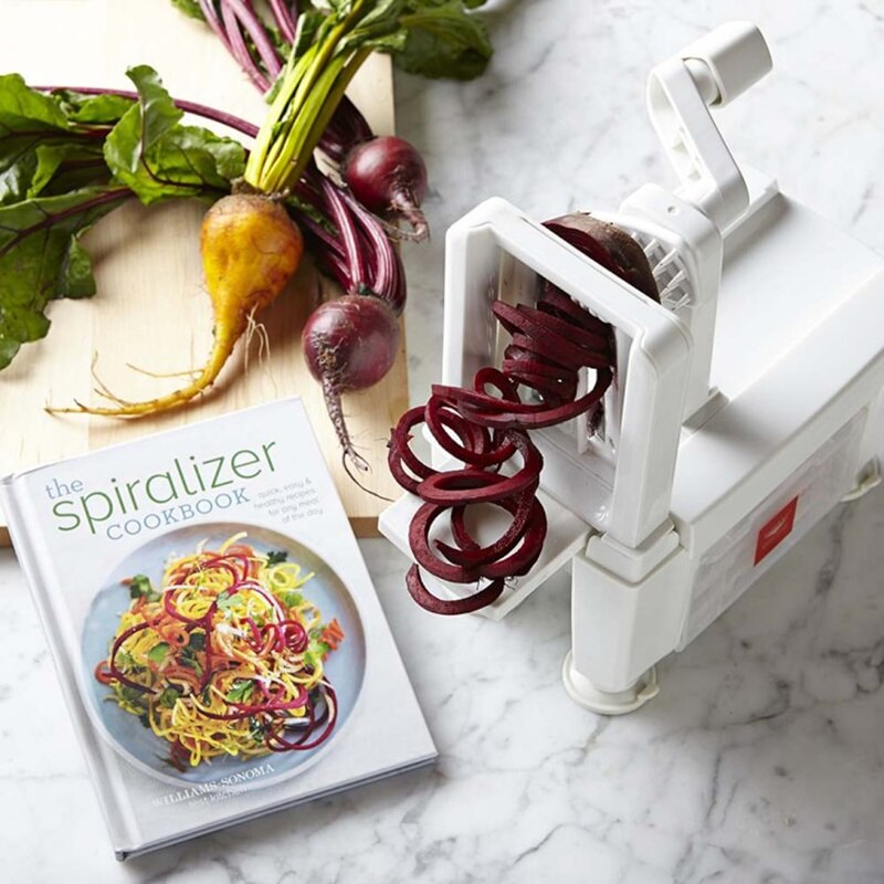 Espiralizador de verduras Manual 3 en 1, procesador triturador de frutas en espiral, cortador, rebanador y pelador en espiral, accesorios de cocina