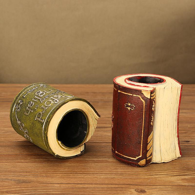 Porte-stylo rétro Ins, décoration boîte de rangement de bureau, papeterie de bureau multifonctionnelle mignonne support organisateur