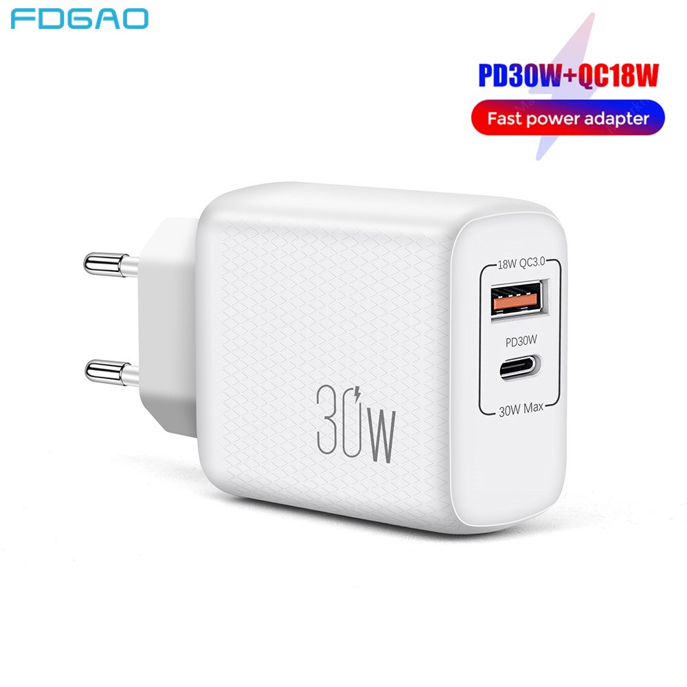 PD 30W USB Quick Charge Typ C PD QC 3,0 Schnelle Lade Für iPhone 13 12 11 Pro Max samsung S21 Wand Telefon Ladegerät Reise Adapter