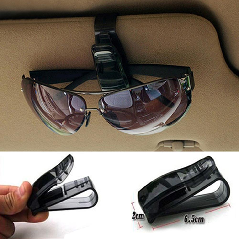 1Pc Houtnerf Brillenkoker Atuo Auto Accessoires Abs Zonnebril Brillen Glazen Houder Auto Fastener Ticket Clip