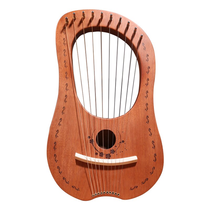 Lira harpa 10/16 cordas gravadas à mão por madeira de mogno alta qualidade + tuning chave instrumentos musicais