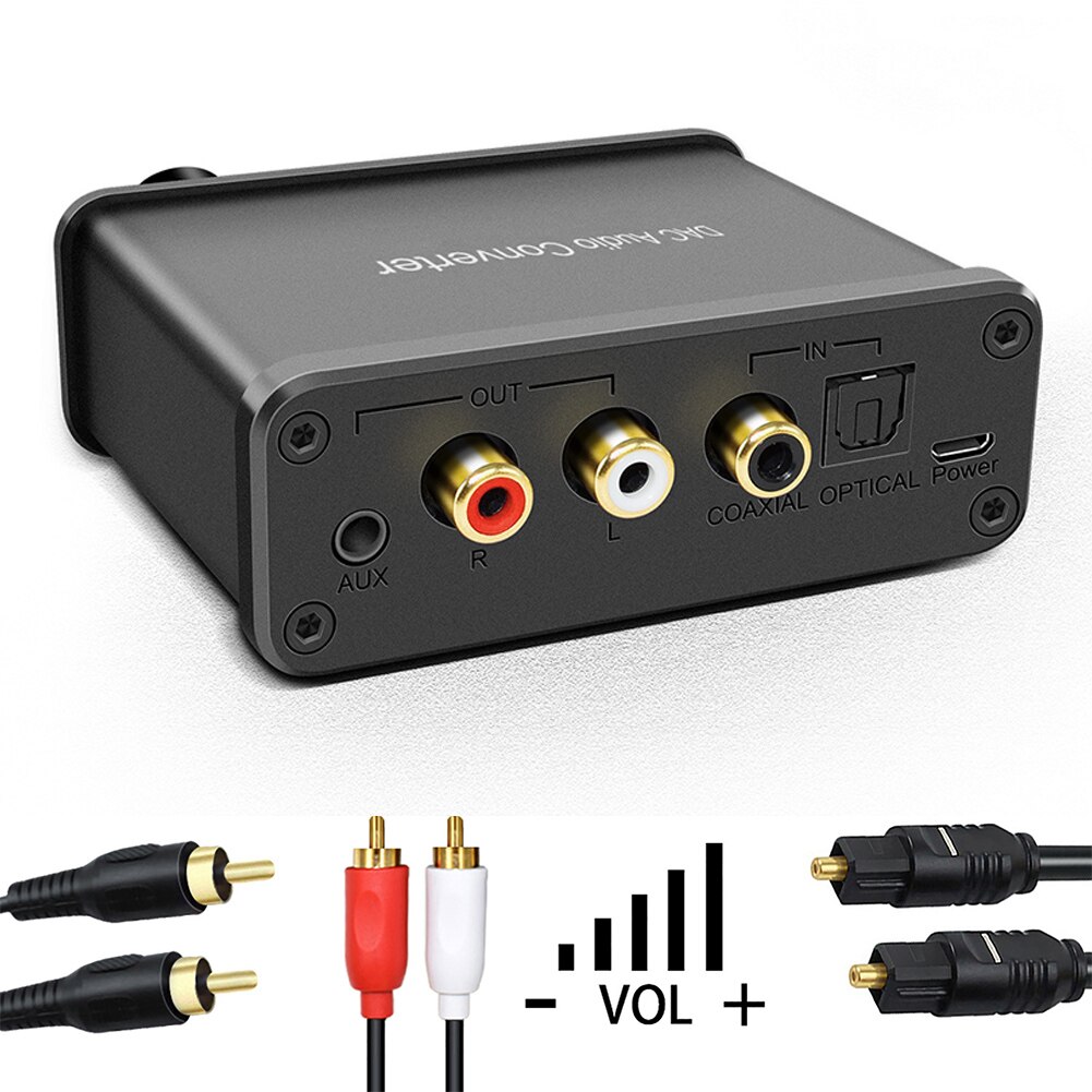 192Khz Accessoires 3.5Mm Cinema Dac Converter Digitaal Naar Analoog Volumeregeling Coaxiale Voor Hd Dvd Aluminiumlegering Stereo tv