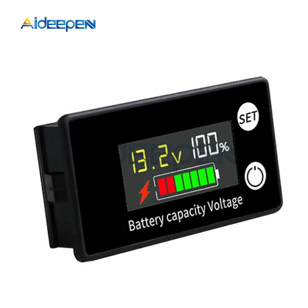 6133A Batteriekapazitätsanzeige DC 8V-100V Batterie Voltmeter Blei-Säure-Lithium LiFePO4 Auto Motorrad Voltmeter Spannungsmesser: Default Title