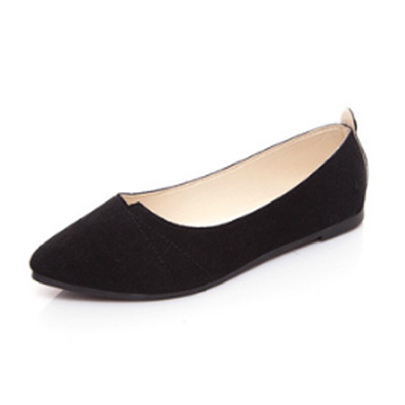 Femmes chaussures troupeau ballerines femme printemps chaussures pour travail chaussures plates en tissu doux mocassins sans lacet femmes enceintes chaussures plates: black / 6