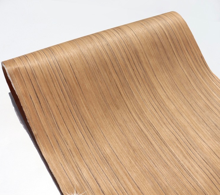 Length:2.5Meters Width:55mm Thickness:0.25mm Technological Teak Wood Veneer