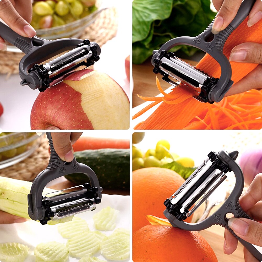 Multifunctional 360 Degree Rotary Kitchen Tool Vegetable Fruit Potato Carrot Peeler Grater Turnip Cutter Slicer Melon Gadget