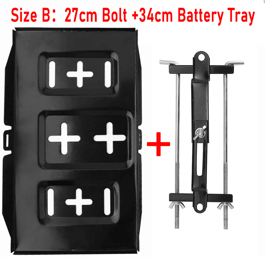 Universal Car Battery Tray Bracket Storage Battery Holder Tray Mount Hold Down Clamp Recessed Slot Bracket Kit Accessory Car SUV: WHITE