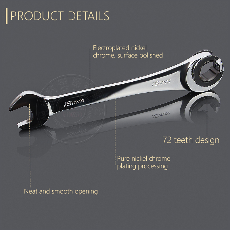 Tubing Ratchet Spanner Combination Wrench Set