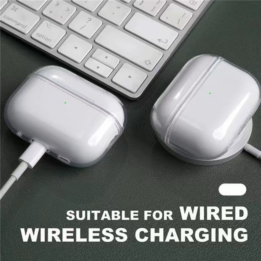 Genomskinligt mjukt tpu-hörlursfodral med rem för airpods pro 2, 2nd :a generationen, airpods 3, 2, 1, 3rd :a generationens fodral, tillbehör