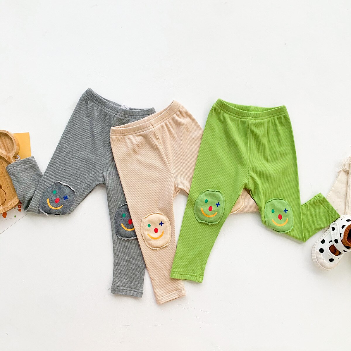 Pantalon Long pour bébé, Style, dessin animé, Patchwork, couleur unie, en coton, vêtements pour filles de 0 à 24 mois, automne 2022