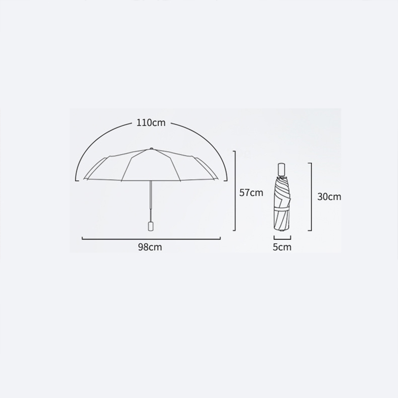 Volautomatische Drievoudige Drievoudige Zakelijke Opvouwbare Paraplu Voor Heren, Gouden Lijm Voor Heren, Doorzichtige Paraplu Voor Twee Doeleinden