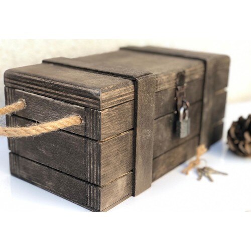 Wood Lockable Decorative Box