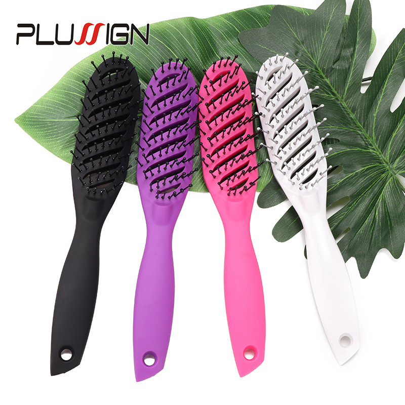 Belle brosse pliante humide noire et rose, à dents larges, démêlante, Mini peigne à cheveux pour coiffeur, 1 pièce/lot,