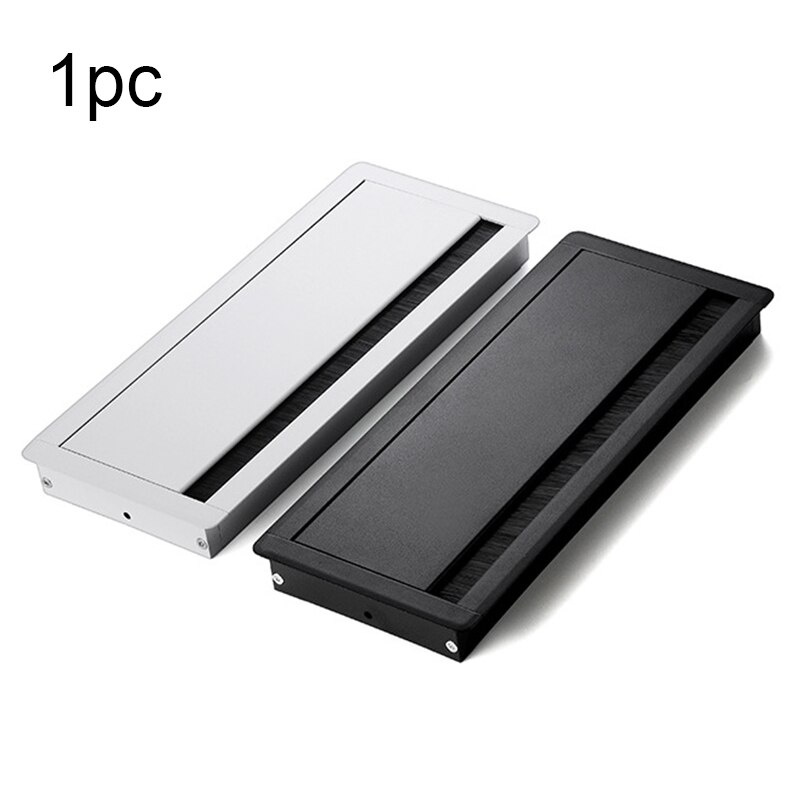 Pasacables de escritorio con puerto de cepillo, Inserte el Cable rectangular, salida limpia, aleación de aluminio