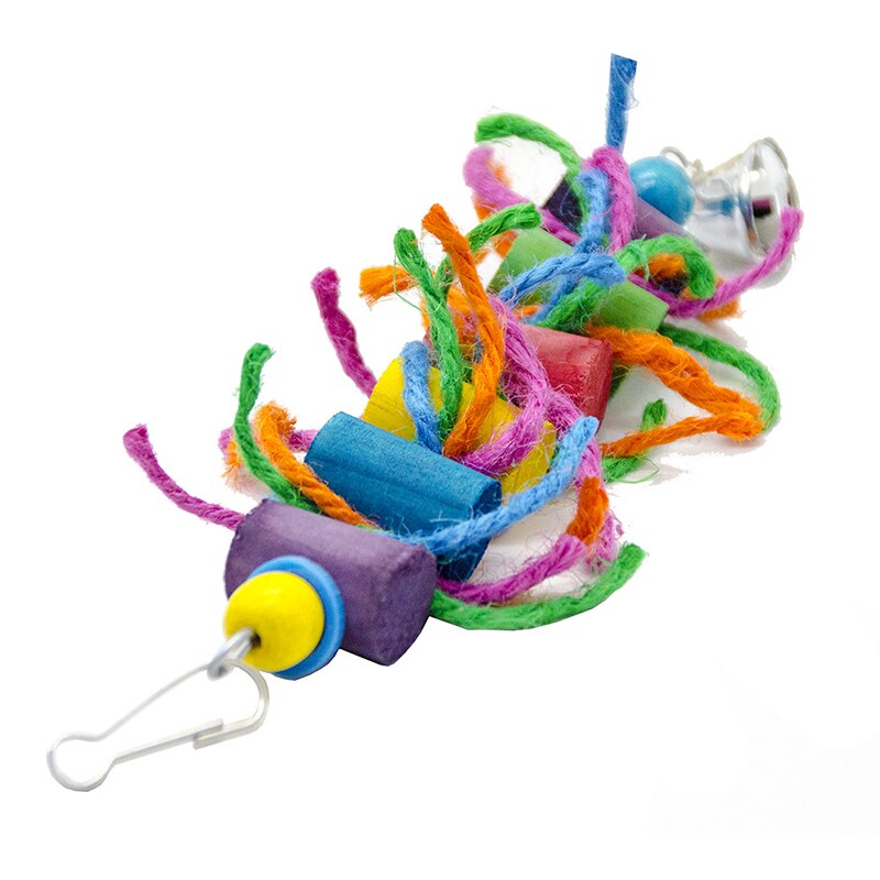 1 Pc Bird Kauwen Speelgoed Grappige Katoenen Touw Papegaai Speelgoed Cilindrische Bell Leuke Sisal Papegaai Speelgoed Parkiet Training Speelgoed Vogel accessoires