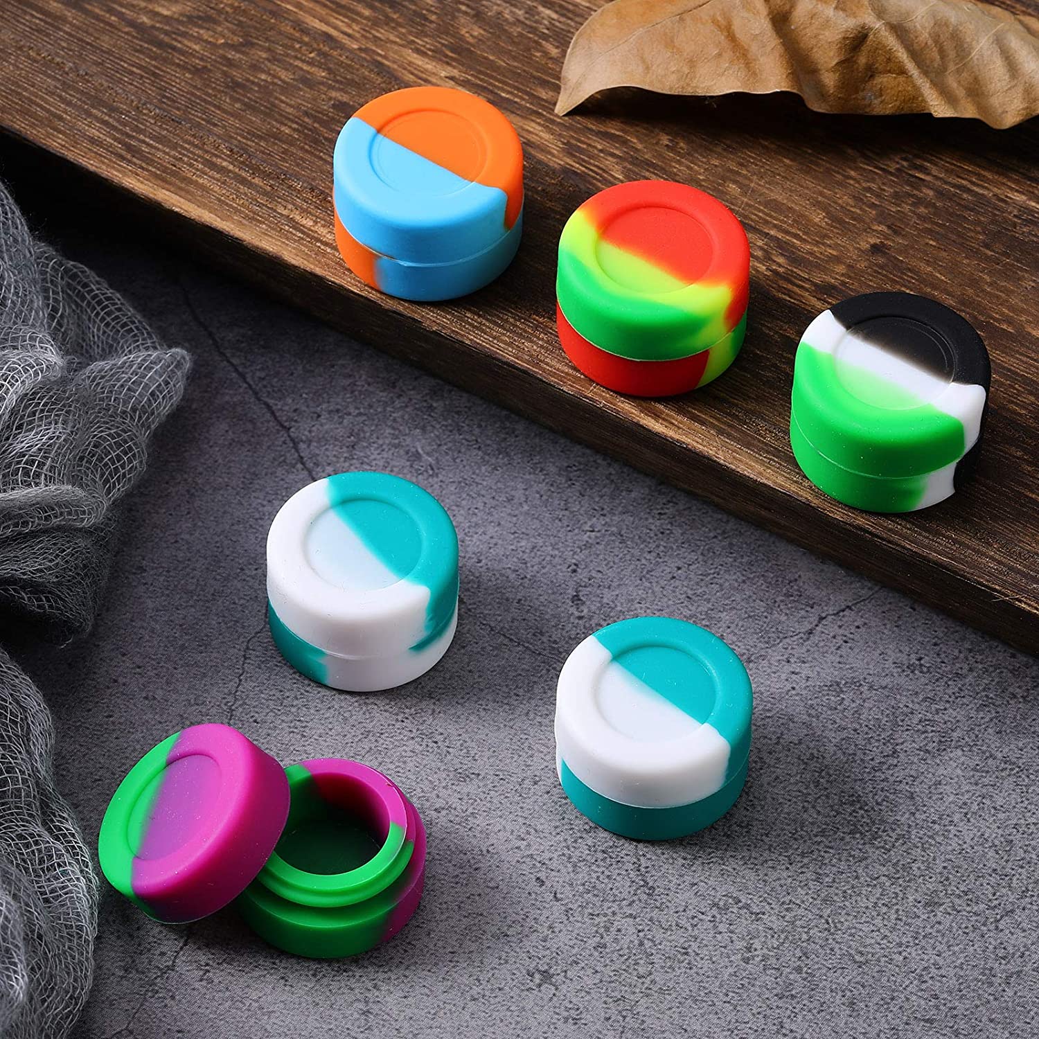 6 Pieces 3ml Silicone Wax Dab Containers