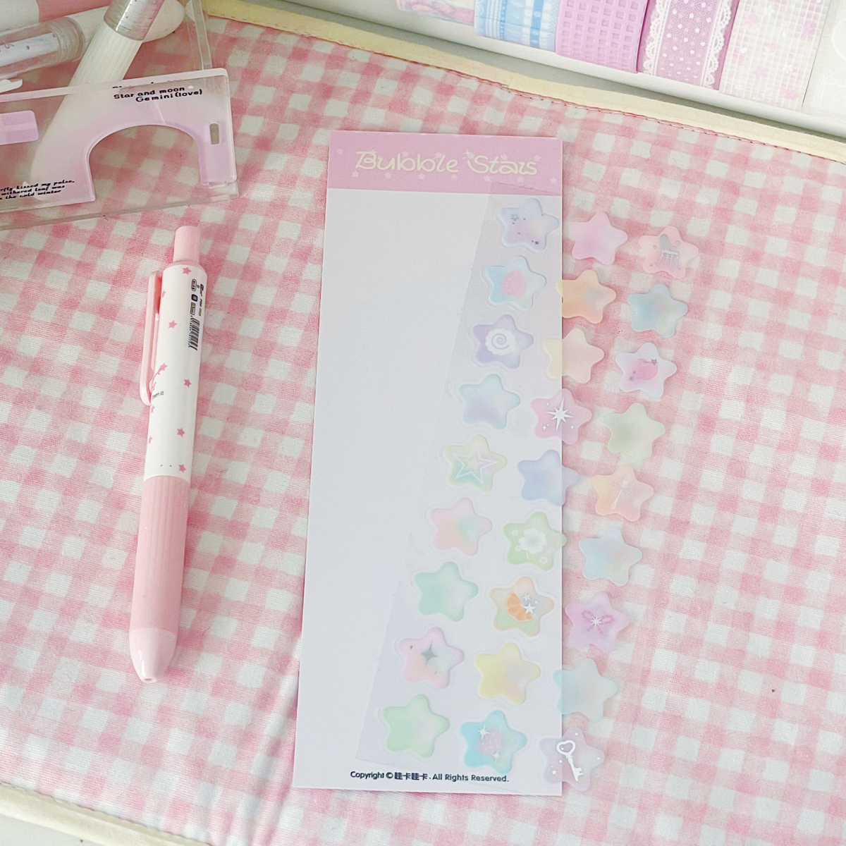 Stars Decal Stickers Scrapbooking Stationery Hearts Stickers PET Bubble Deco Sticker DIY Journal Planner: Navy Blue