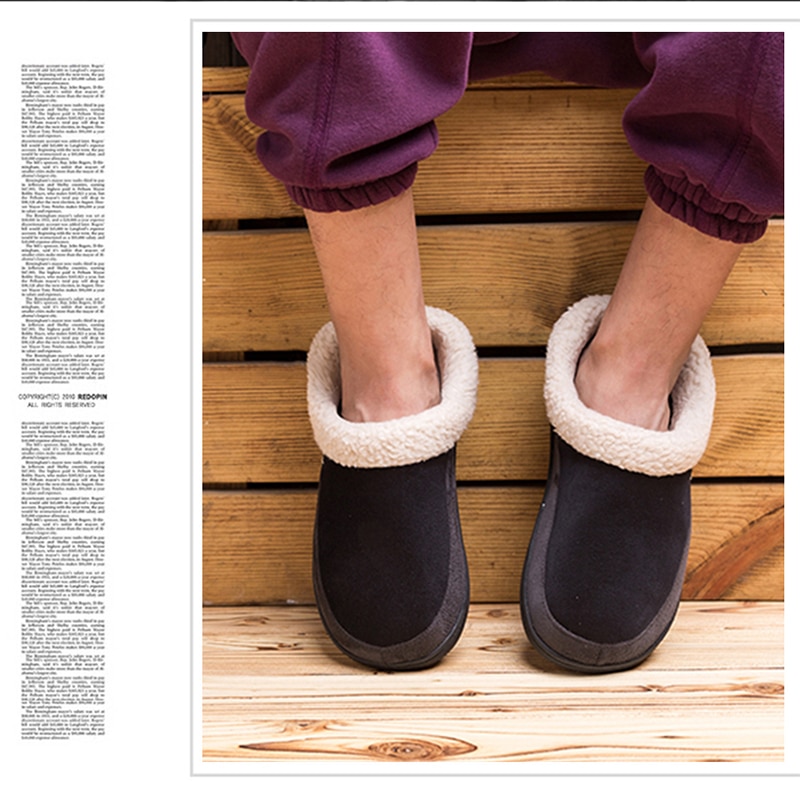 Maison coton pantoufles hommes hiver salle de bain en peluche Slipppers australie Style mâle maison intérieure chaussures hommes hausschuhe herren