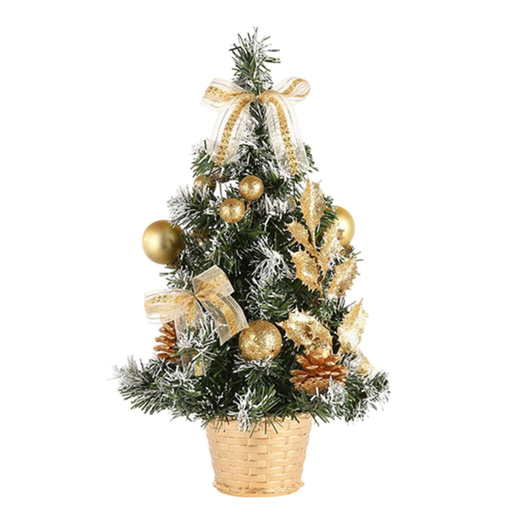 Blesiya Artificial Small Christmas Tree Home Decoration Decor Ornaments: Golden